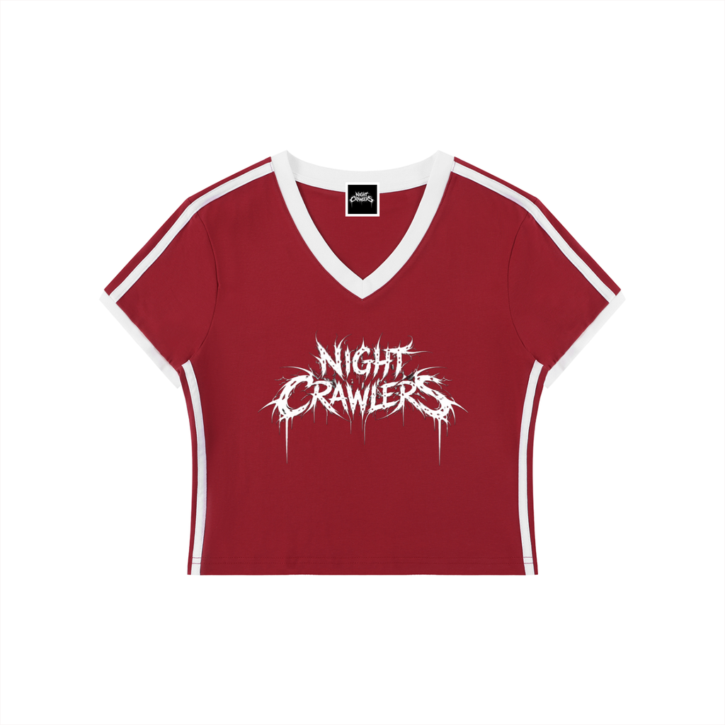 Night Crawlers X NYAMaverick “Bloody Night” V-Neck Crop T-Shirt