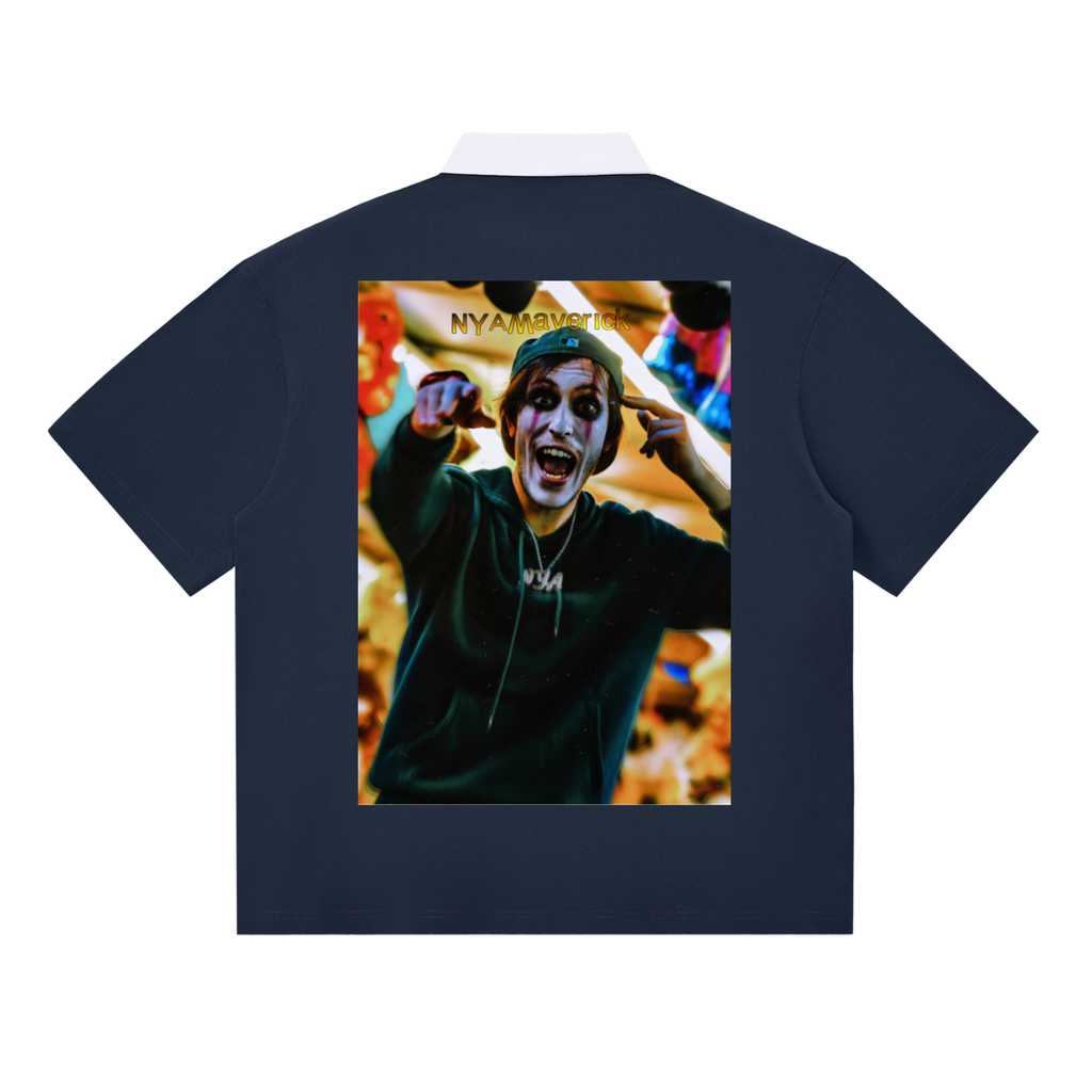Night Crawlers X NYAMaverick “Clown” Collared T-shirt