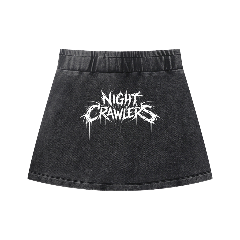 Night Crawlers Mineral-Washed skirt “Azure’s Flame”