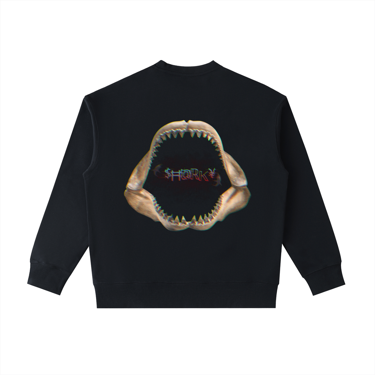Night Crawlers X $H@RK¥  Pocket Crewneck Sweatshirt “A Bite in the Waves”