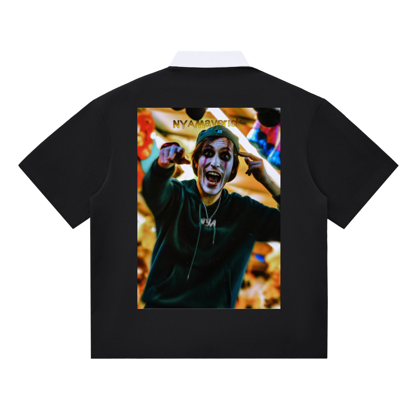 Night Crawlers X NYAMaverick “Clown” Collared T-shirt