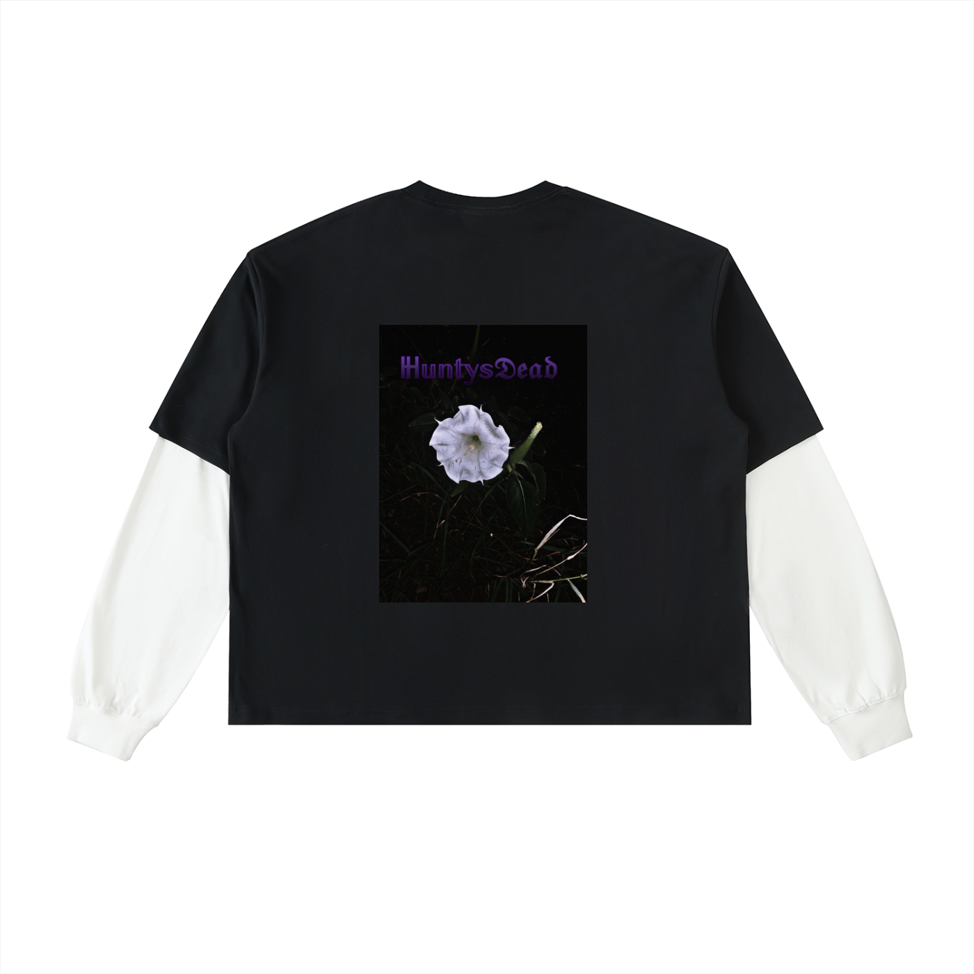 Night Crawlers X HuntysDead “Burning Rose X Devils Trumpet”  layered T-shirt