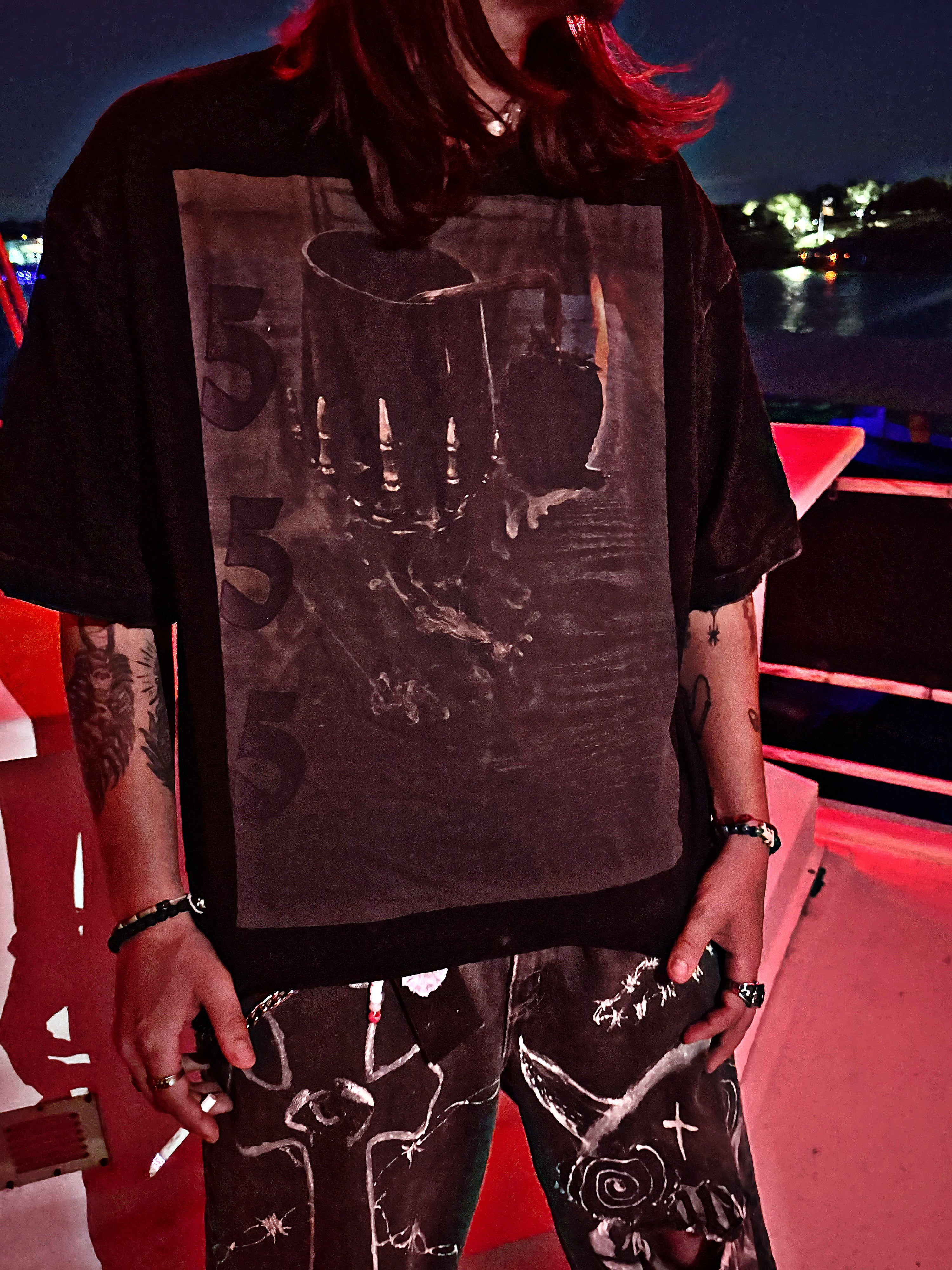 Night Crawlers X HuntysDead “Burning Rose/Devils Trumpet” Boxy T-shirt