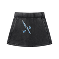 Night Crawlers Mineral-Washed skirt “Azure’s Flame”