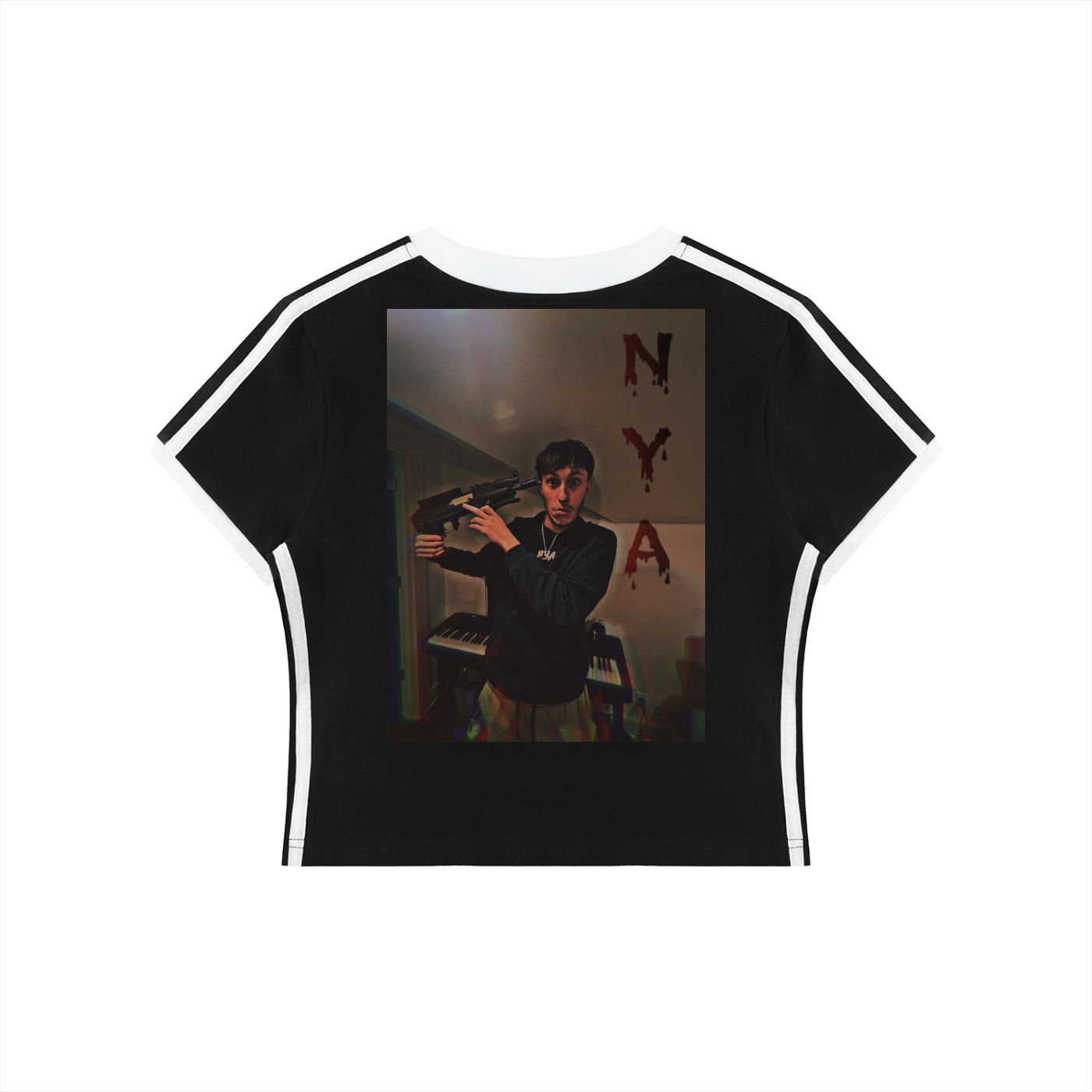 Night Crawlers X NYAMaverick “Bloody Night” V-Neck Crop T-Shirt
