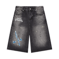 Night Crawlers Jean Shorts “Azure’s Flame”